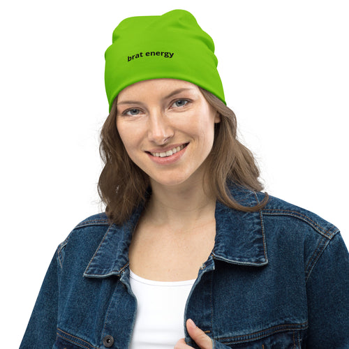 Brat Energy All-Over Print Beanie