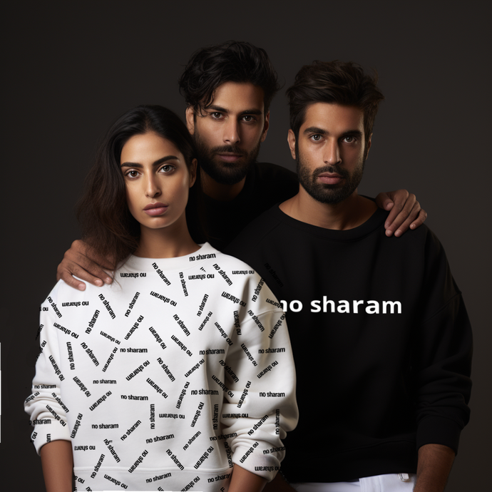 No Sharam All-Over Unisex Sweatshirt White